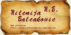 Milenija Balčaković vizit kartica